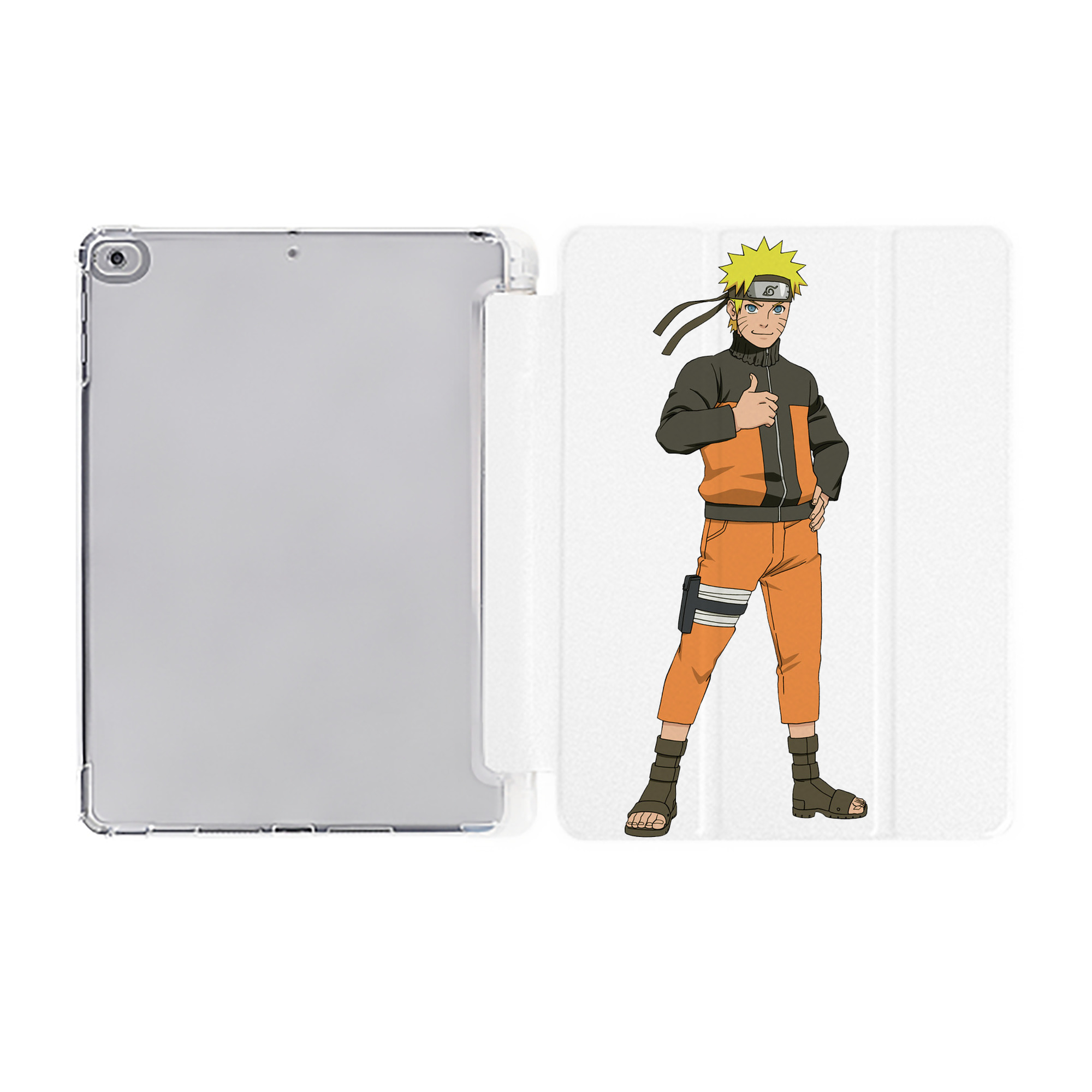 （画像用） NARUTO -ナルト- うずまき ナルト Uzumaki Naruto IPad ケース ペン収納付き 三つ折りスタンド PUレザー×シリコン 対応機種9.5/10.5/10.9インチ